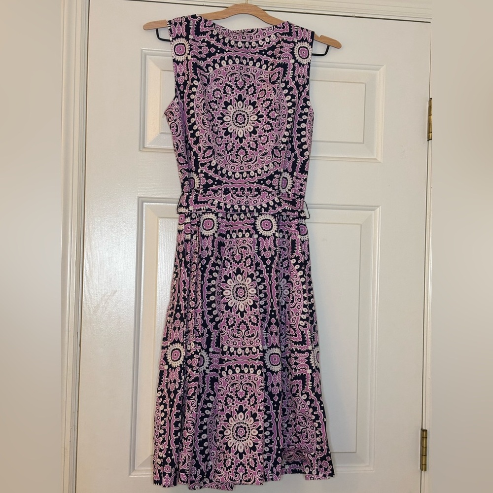 Talbots Poplin Fit & Flare sleeveless shirt dress with pockets - size 4P - NWT - Picture 2 of 13